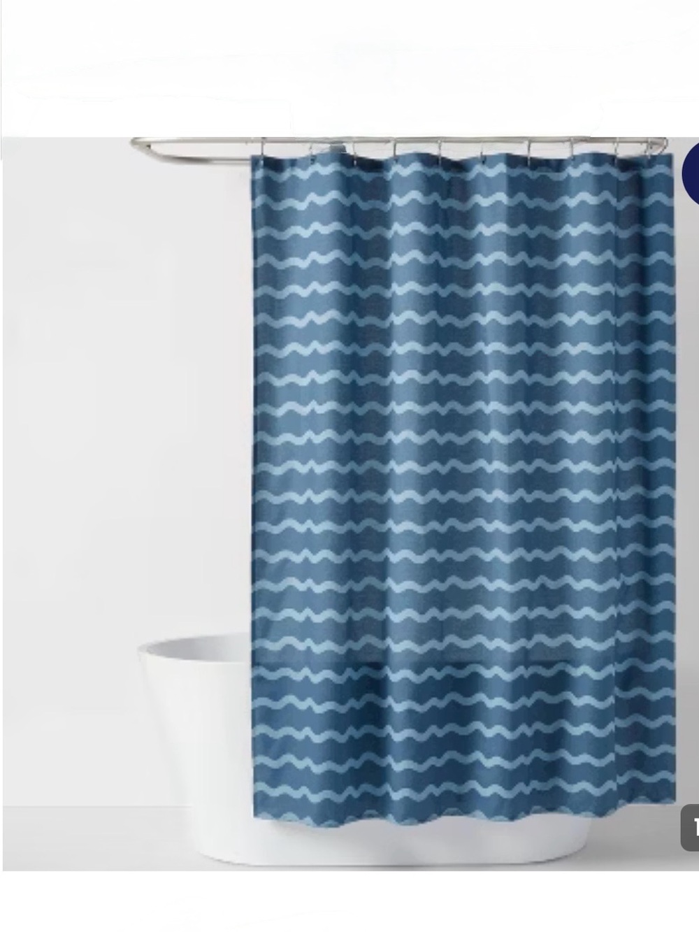 Pillowfort Blue Wave Stripe Shower Curtain